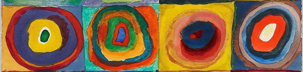 Étude des couleurs : carrés avec cercles concentriques (détail) - Wassily Kandinsky - 1913